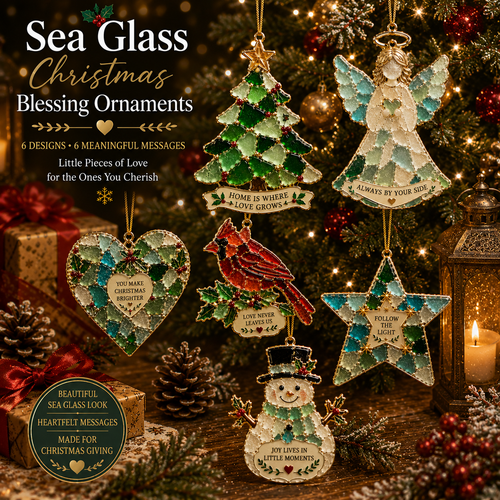 🎅 2026 Christmas Gift 50% Off--🎄 Sea Glass Christmas Blessing Ornaments