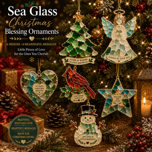 🎅 2026 Christmas Gift 50% Off--🎄 Sea Glass Christmas Blessing Ornaments