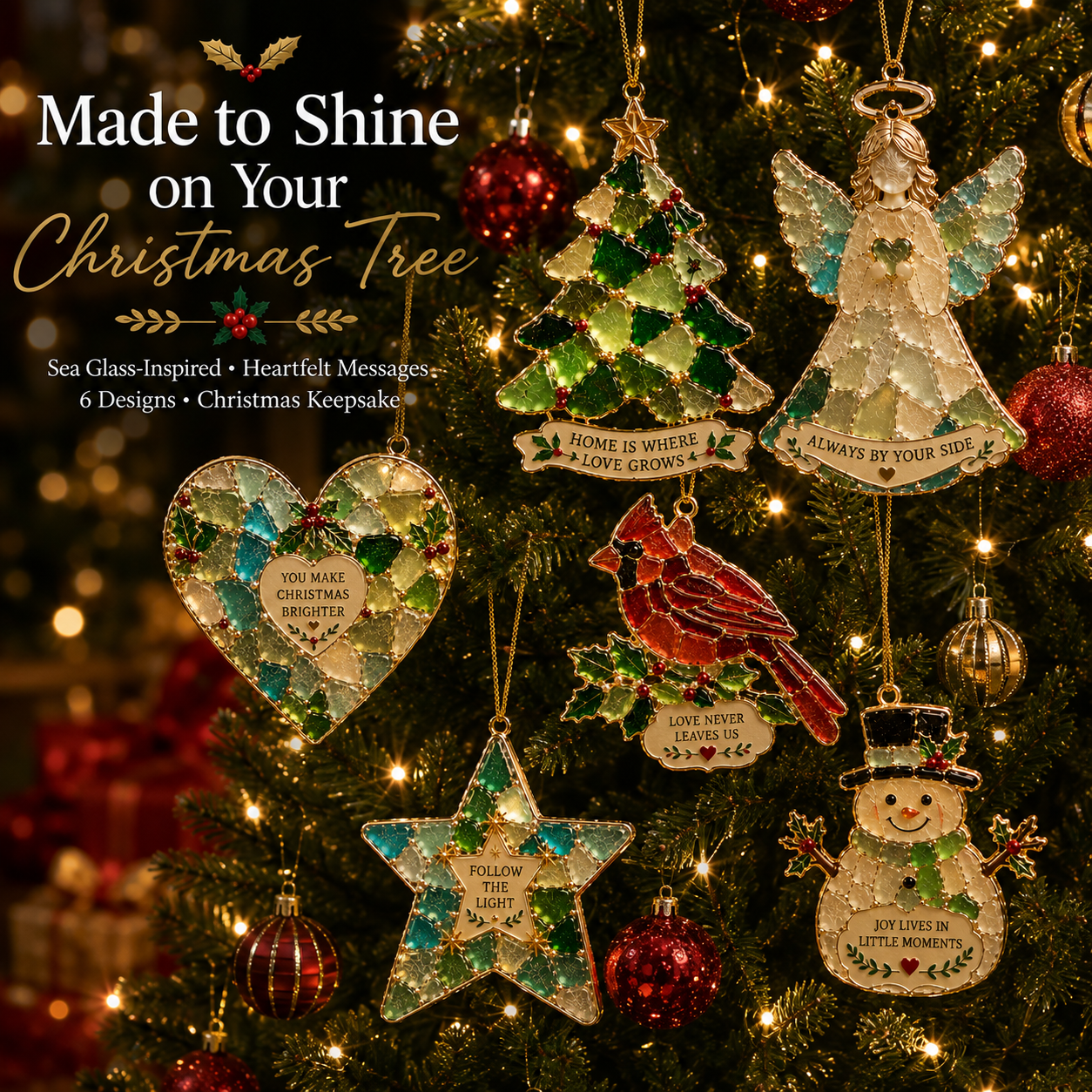 🎅🎅 2026 Christmas Gift 50% Off--🎄 Sea Glass Christmas Blessing Ornaments