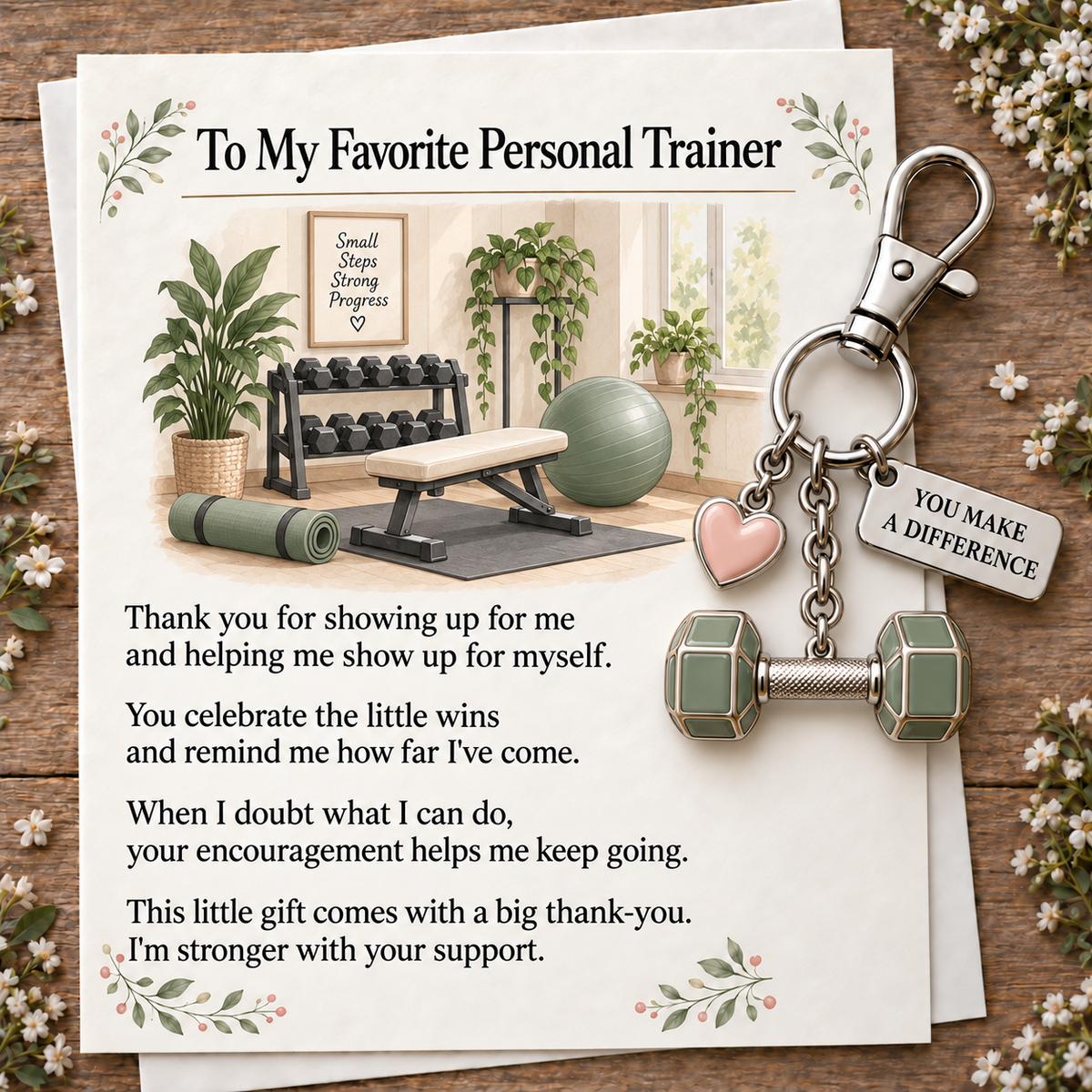 ✨ The "You Make a Difference" Appreciation Gift Set – Keychain & Greeting Card ✨