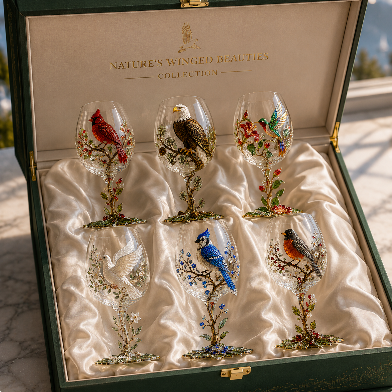 🎅🎅 2026 Christmas Gift 50% Off--🐦 Nature’s Winged Beauties – 3D Bird Wine Glass Collection