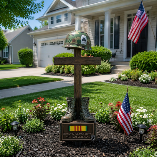 ✝️Last Day Promo: 50% OFF 🎖️-Vietnam Veteran Battlefield Cross Memorial Garden Stake