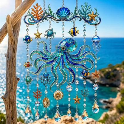 🐋🐋 Ocean-Themed Crystal Wind Chime – Bring the Ocean Glow to Your Garden (📦Buy 2 Free Shipping)