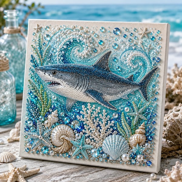🌊🌊🔥 Last Day 50% OFF - 🌊✨ Ocean Theme Pearl Art DIY Kit – Relaxing DIY Craft to Create Stunning Coastal Artwork