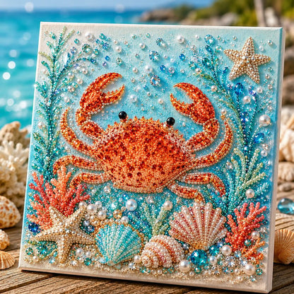 🌊🔥 Last Day 50% OFF - 🌊✨ Ocean Theme Pearl Art DIY Kit – Relaxing DIY Craft to Create Stunning Coastal Artwork