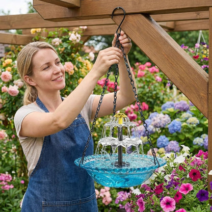🐦2026 Spring special offer--Solar Cascade Hanging Bird Bath Fountain