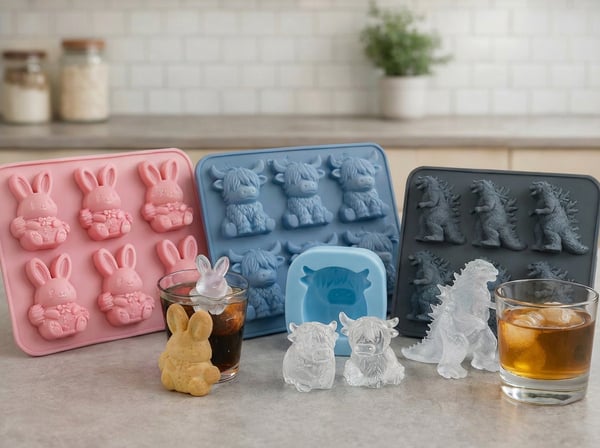 🐮 Mini Highland Cow Ice Cube & Dessert Mold 🧊🍪 Cute 3D Ice for Drinks, Parties & Gifts💕