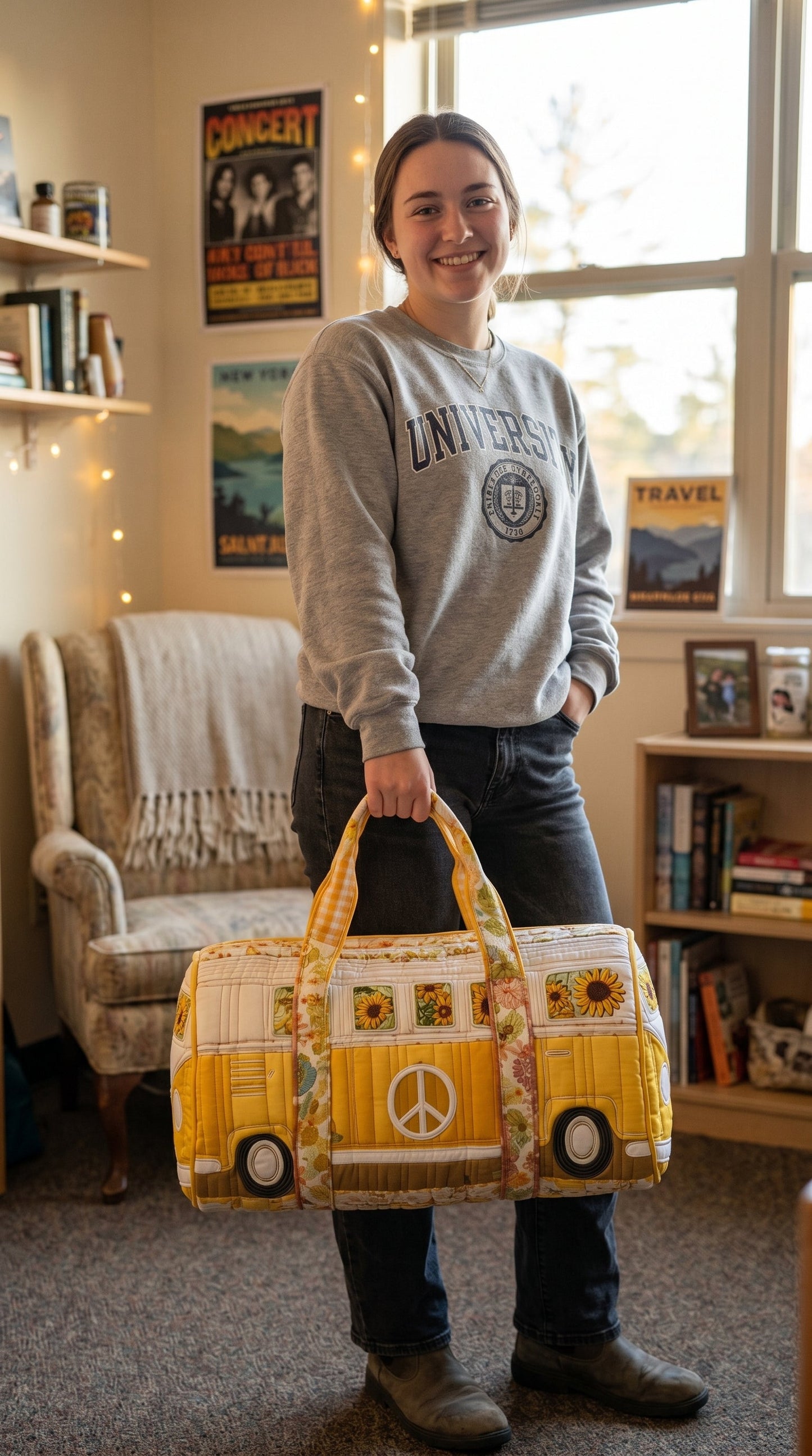 🔥Hot Sale 50% OFF✨Hippie Van Quilted Duffle Bag