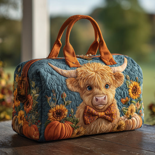 🔥LAST DAY 50% OFF🐂 Highland Cow Quilted Weekender Bag Collection