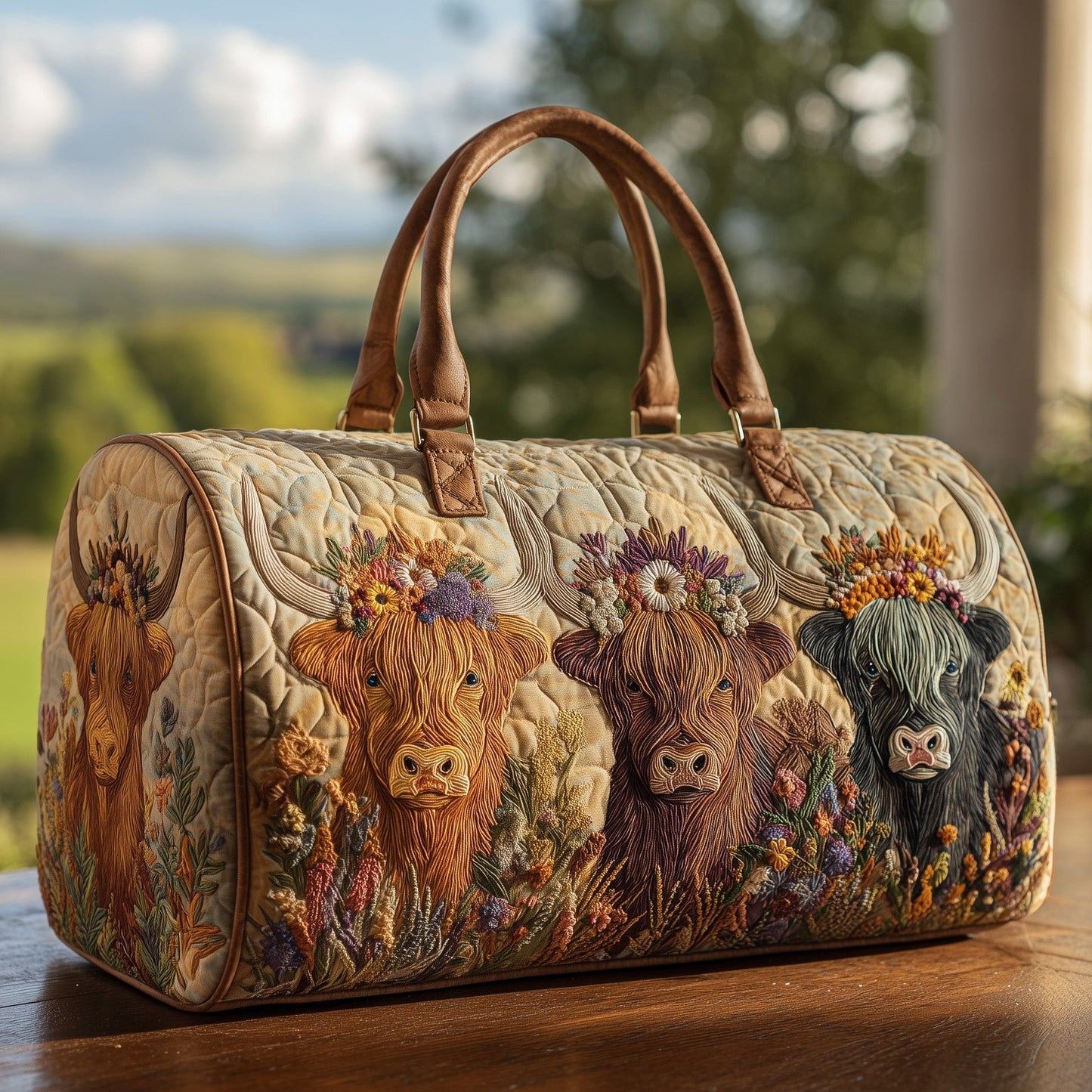 🔥LAST DAY 50% OFF🐂 Highland Cow Quilted Weekender Bag Collection