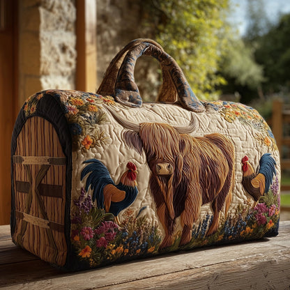 🔥LAST DAY 50% OFF🐂 Highland Cow Quilted Weekender Bag Collection