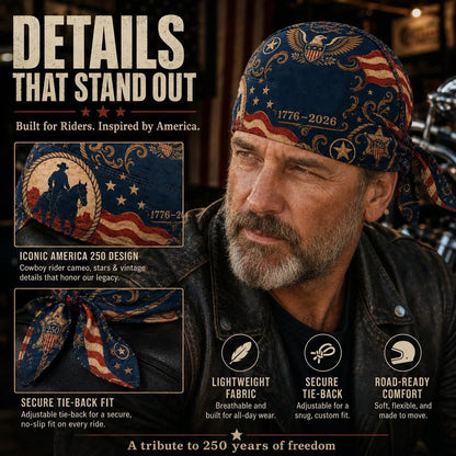 🏍️🏍️America 250 Cycling Pirate Hat / Biker Headwrap