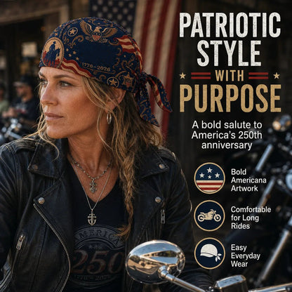 🏍️🏍️America 250 Cycling Pirate Hat / Biker Headwrap