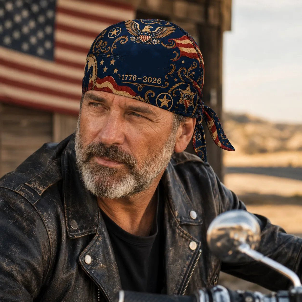 🏍️🏍️America 250 Cycling Pirate Hat / Biker Headwrap