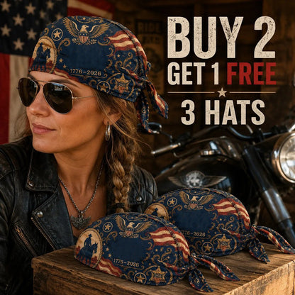 🏍️🏍️America 250 Cycling Pirate Hat / Biker Headwrap