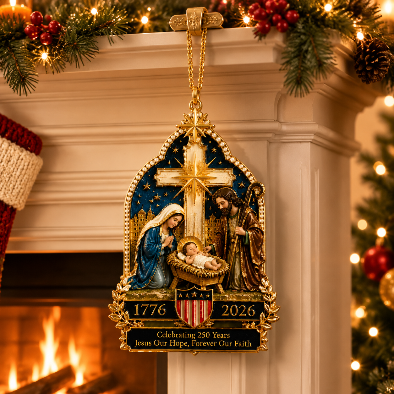 🔥🔥Nativity scene Christmas tree ornament
