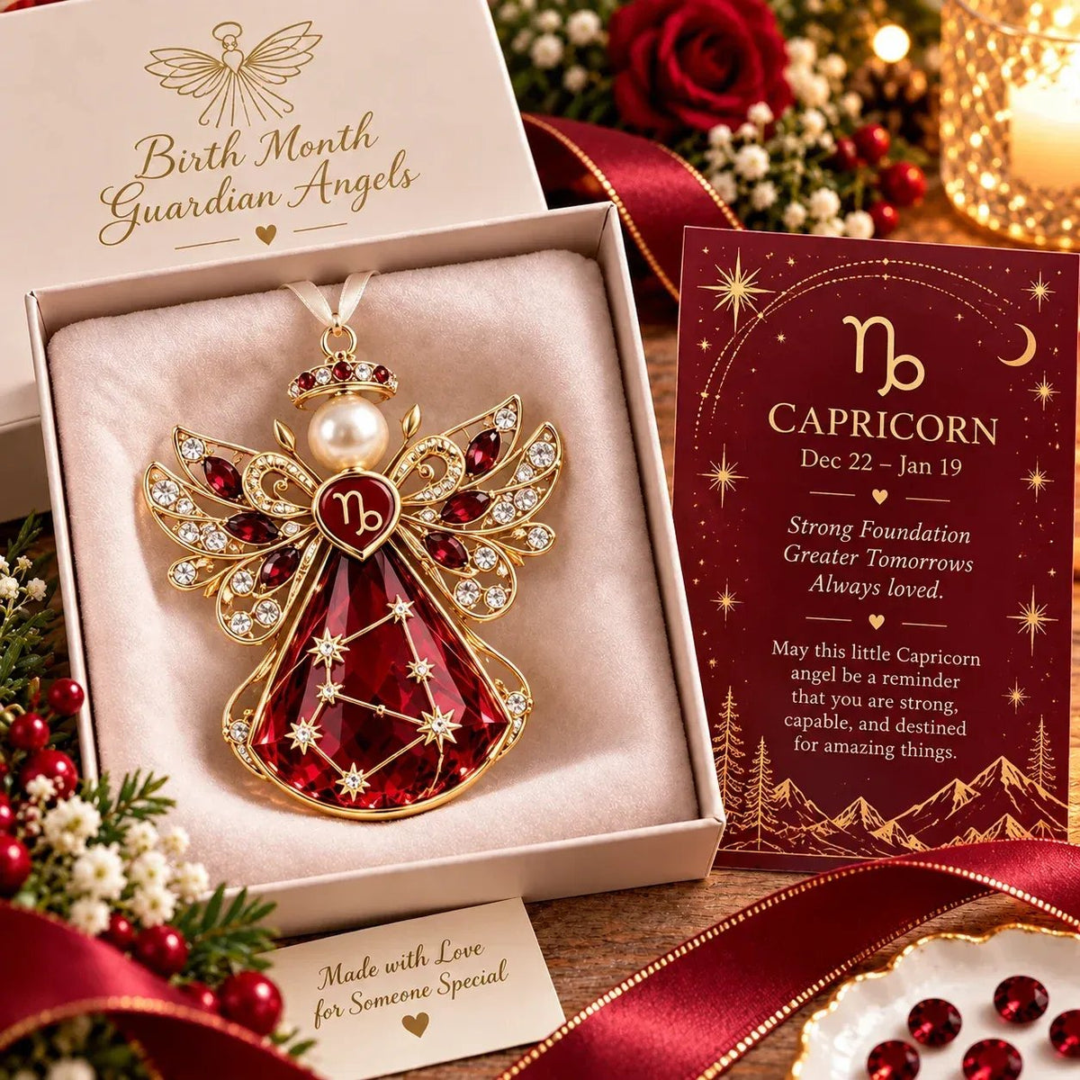 👼Christmas Zodiac Guardian Angel Keepsake