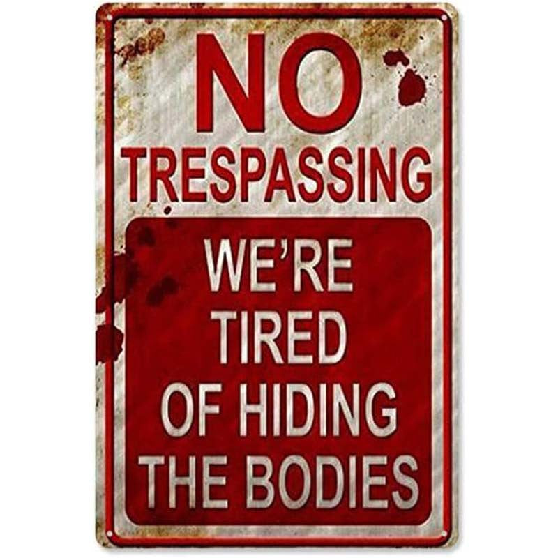 🔥Metal No Trespassing Signs Private Property Funny