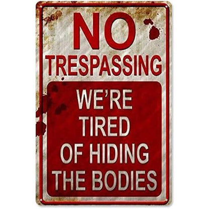 🔥Metal No Trespassing Signs Private Property Funny