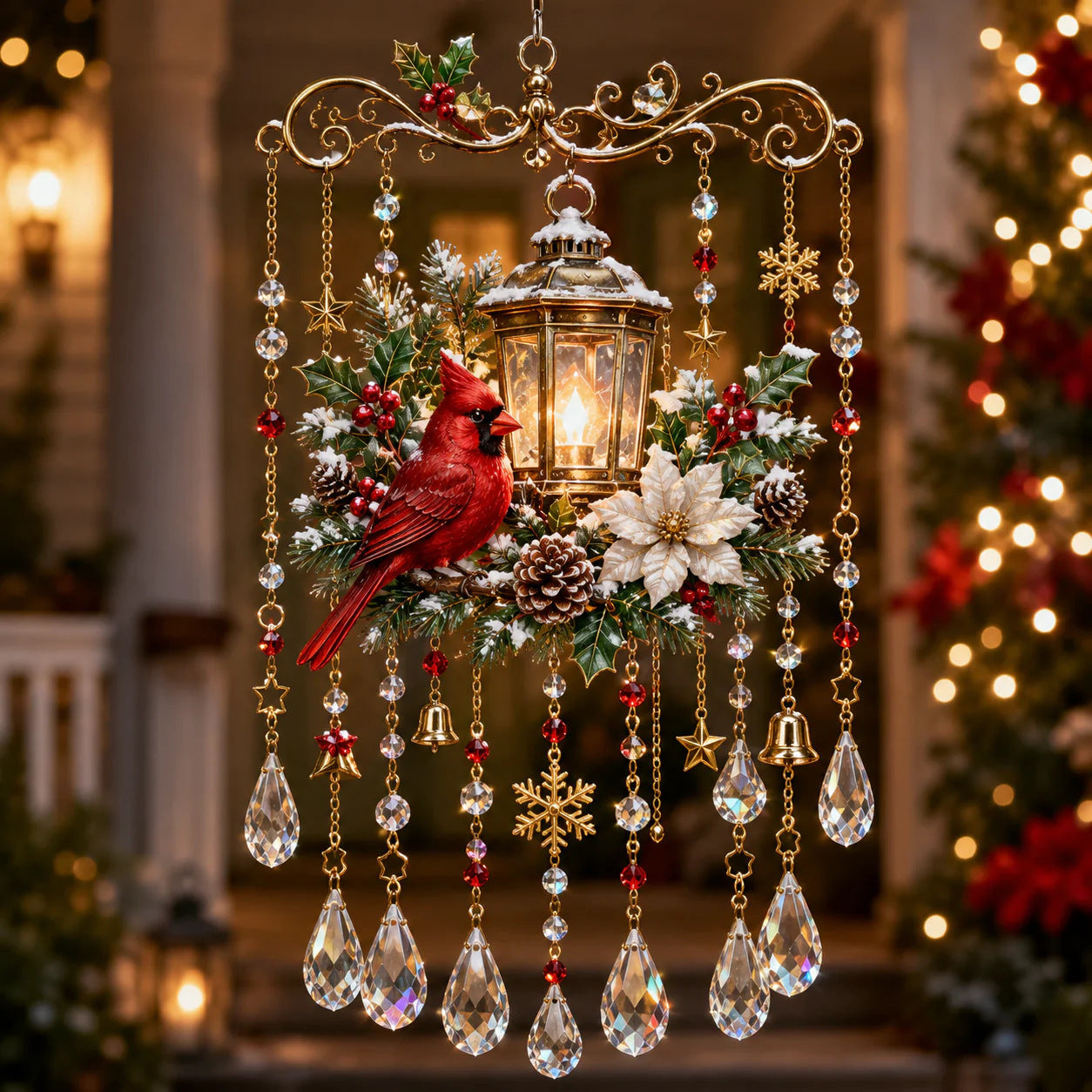 🎄🎄🎐Handmade Christmas Stained Glass Window Hanging