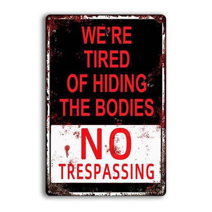 🔥Metal No Trespassing Signs Private Property Funny