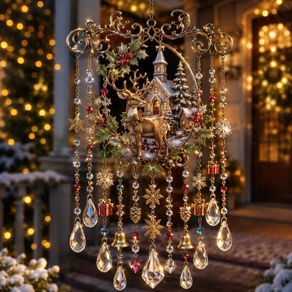 🎄🎄🎐Handmade Christmas Stained Glass Window Hanging