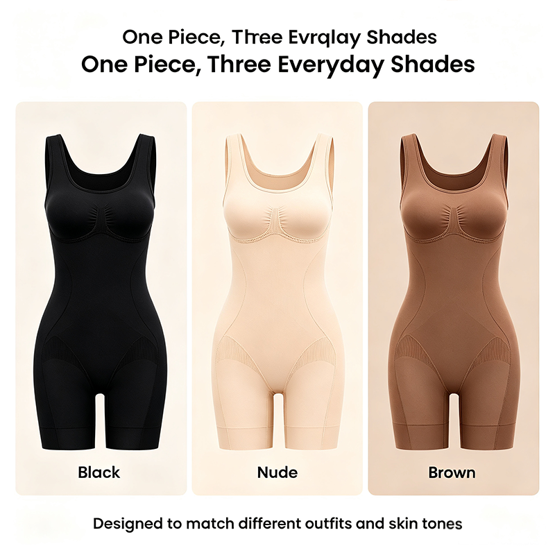 🧘Tummy Control Butt Lifter Faja Bodysuit, Back Support Scrunch Back Open Design