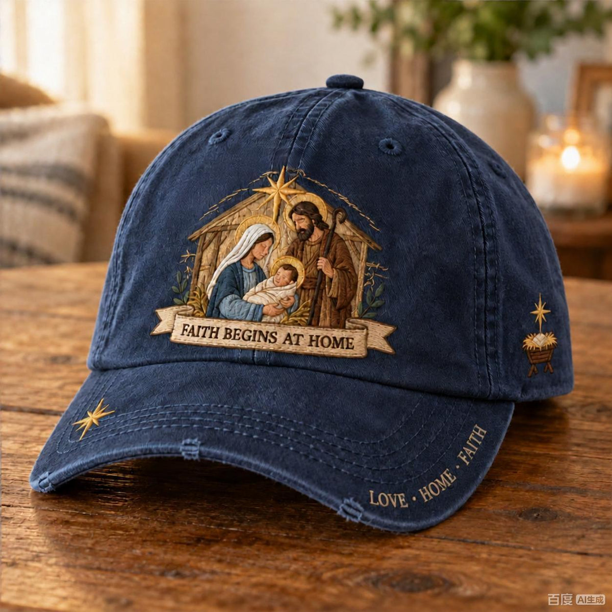 ✝️ Holy Family Faith Begins At Home Baseball Cap