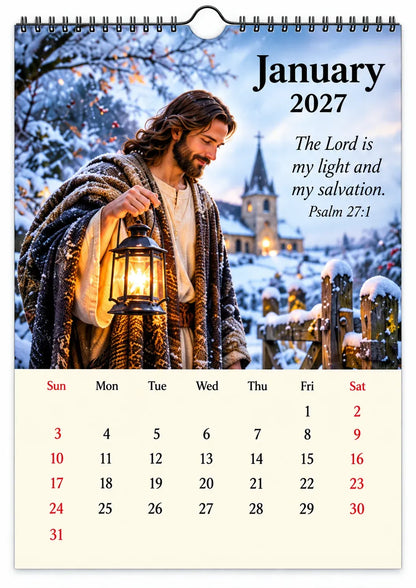 ✝️✝️ 2027 Seasons of Faith Wall Calendar | 12 Months of Christian-Inspired Artwork, Peaceful Countryside Scenes & Shepherd Imagery for Home, Prayer Spaces & Meaningful Gifts 🌿