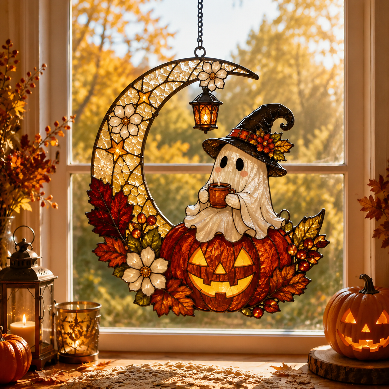 ⏰⏰LIMITED TIME 49% OFF!🔥Cute Halloween Ghost Window Hanging Decoration