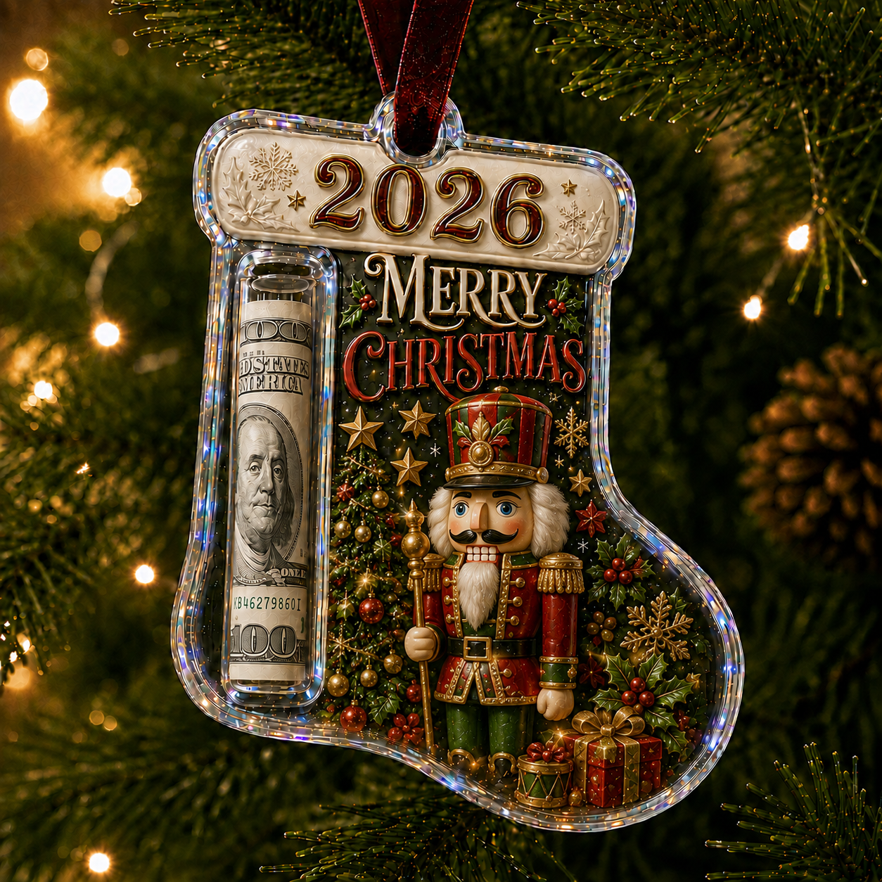 🎅 🎅2026 Christmas Gift 50% Off--Cash Clip Christmas Tree Ornament – Novelty Holiday Money Gift Clip | 9 Festive Styles