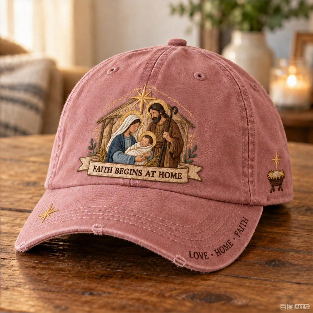✝️ Holy Family Faith Begins At Home Baseball Cap