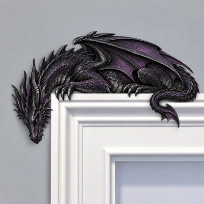 ⏳ Last Day 50% OFF – 🐉🔥 Sleeping Dragon Door Topper | Medieval Fantasy Dragon Guardian Wall Décor for Doorway, Gaming Room & Gothic Home 🏰✨
