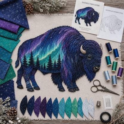 ⏳🌌🌌Last Day 50% OFF - 🐺Northern Lights Wildlife DIY Patchwork Kit