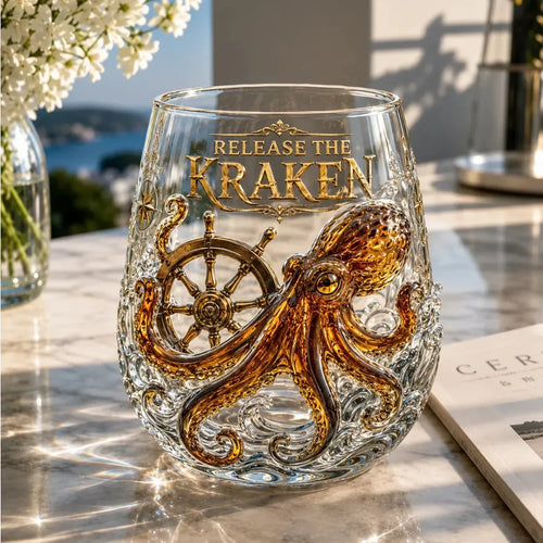 🌊🌊Release The Kraken Pirate Glass Collection — 3-Piece Legendary Ocean Treasure Set - KRAKEN RISE GLass