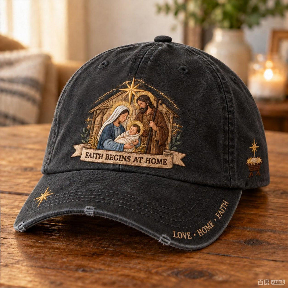 ✝️ Holy Family Faith Begins At Home Baseball Cap