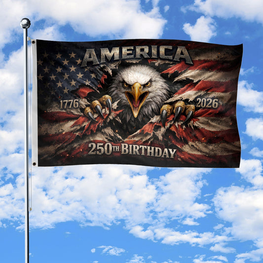 🦅1776-2026 USA 250th Anniversary Flag – Patriotic Eagle Double Sided House Flag