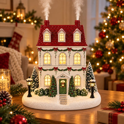 🏠 Christmas House Aroma Diffuser – Gentle Mist & Glowing Windows