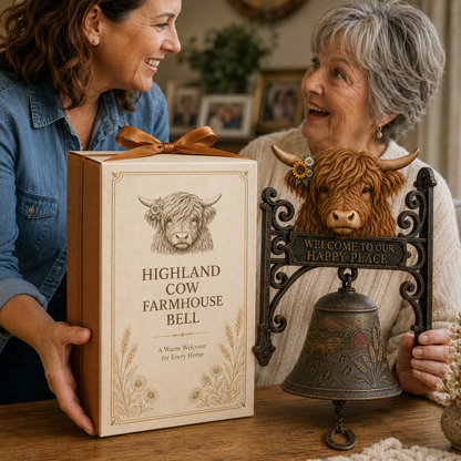 🎅🎅 2026 Christmas Gift 50% Off--🐂Highland Cow Farmhouse Welcome Bell🔔