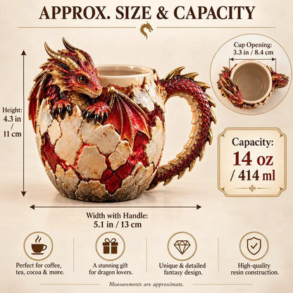 ⏳⏳ Last Day 50% OFF – 🐉 Dragonbound RealmsTM Sculpted Dragon Mug Collection | 6 Fantasy Realm Designs with Raised 3D Dragon Details ☕