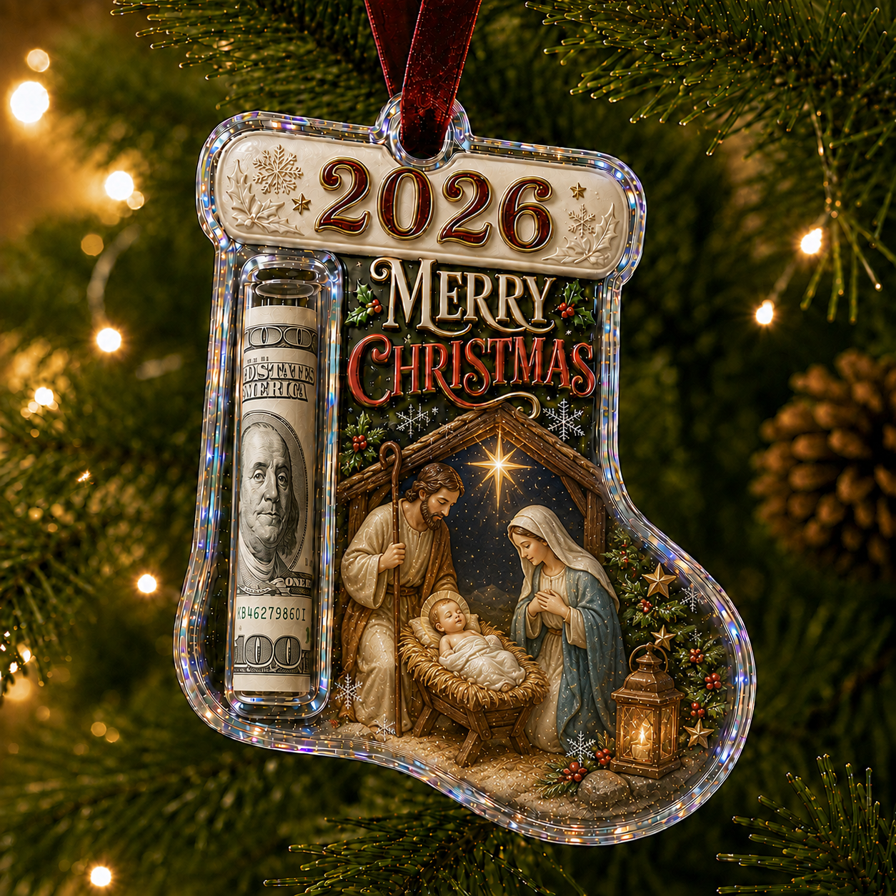 🎅 🎅2026 Christmas Gift 50% Off--Cash Clip Christmas Tree Ornament – Novelty Holiday Money Gift Clip | 9 Festive Styles