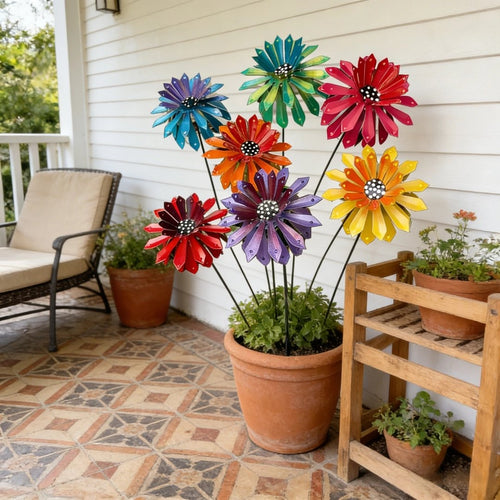 🔥Hot Sale - 49% OFF🔥Handcrafted Metal Zinnia Flower Garden Stake