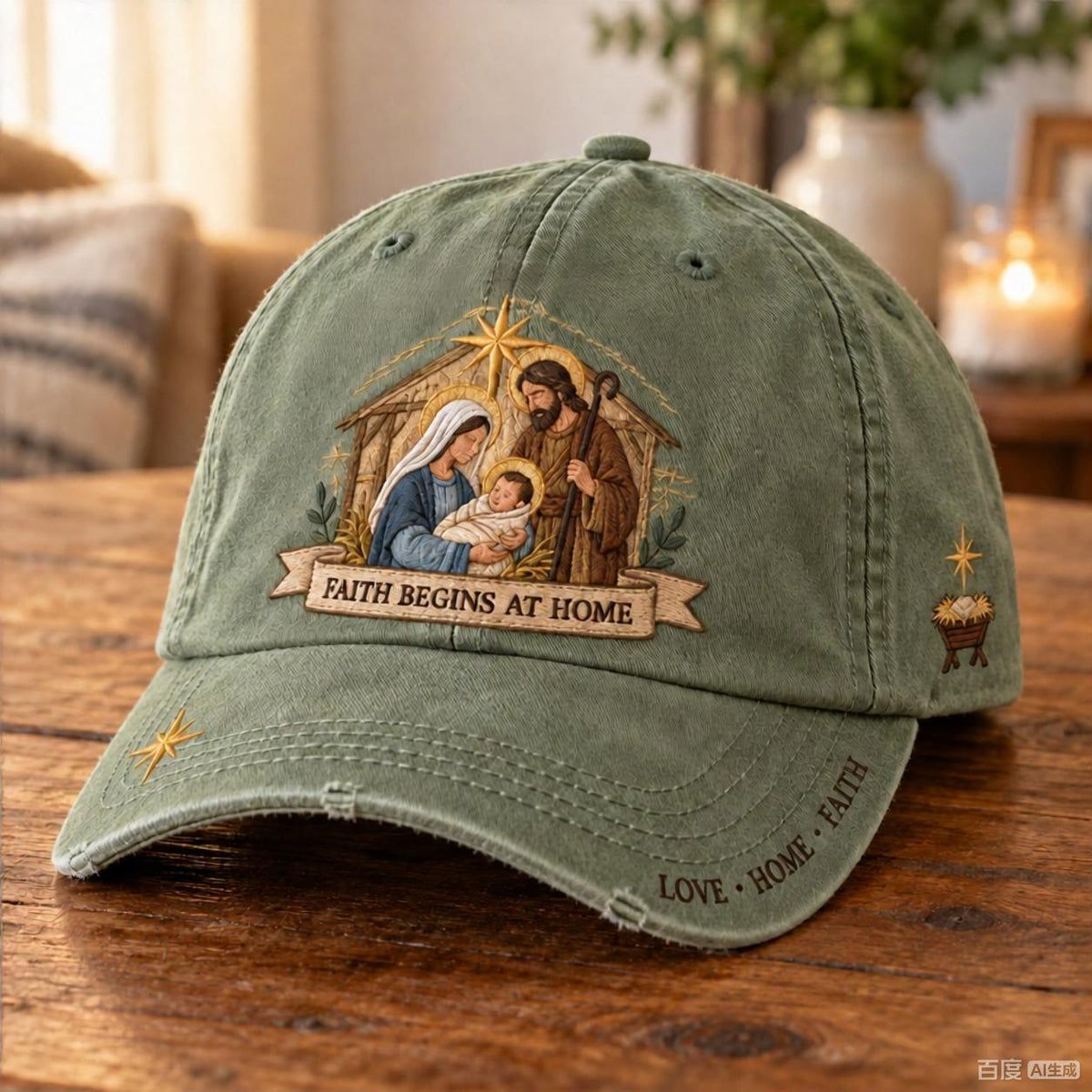 ✝️ Holy Family Faith Begins At Home Baseball Cap