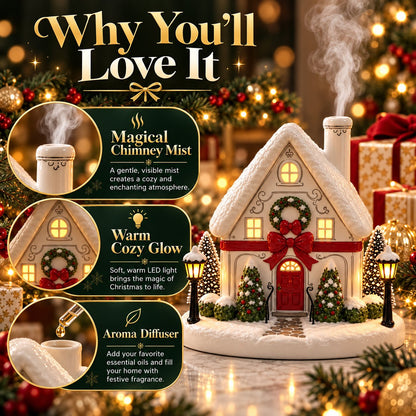 🏠 Christmas House Aroma Diffuser – Gentle Mist & Glowing Windows