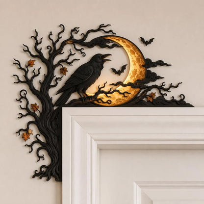 🐦‍⬛🐦‍⬛🌕 Raven Moon Halloween Corner Decor