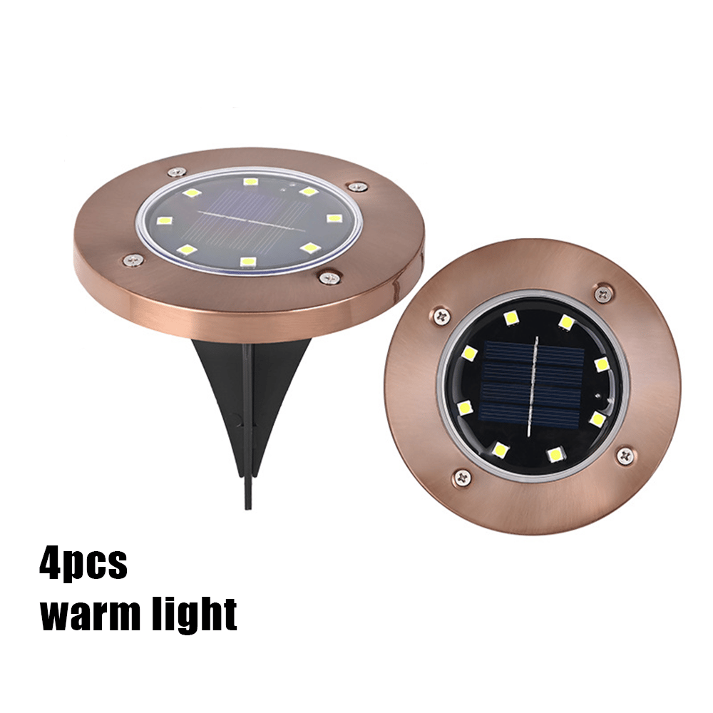🌙 Solar Ground Lights – 8 LED Outdoor Disk Lights