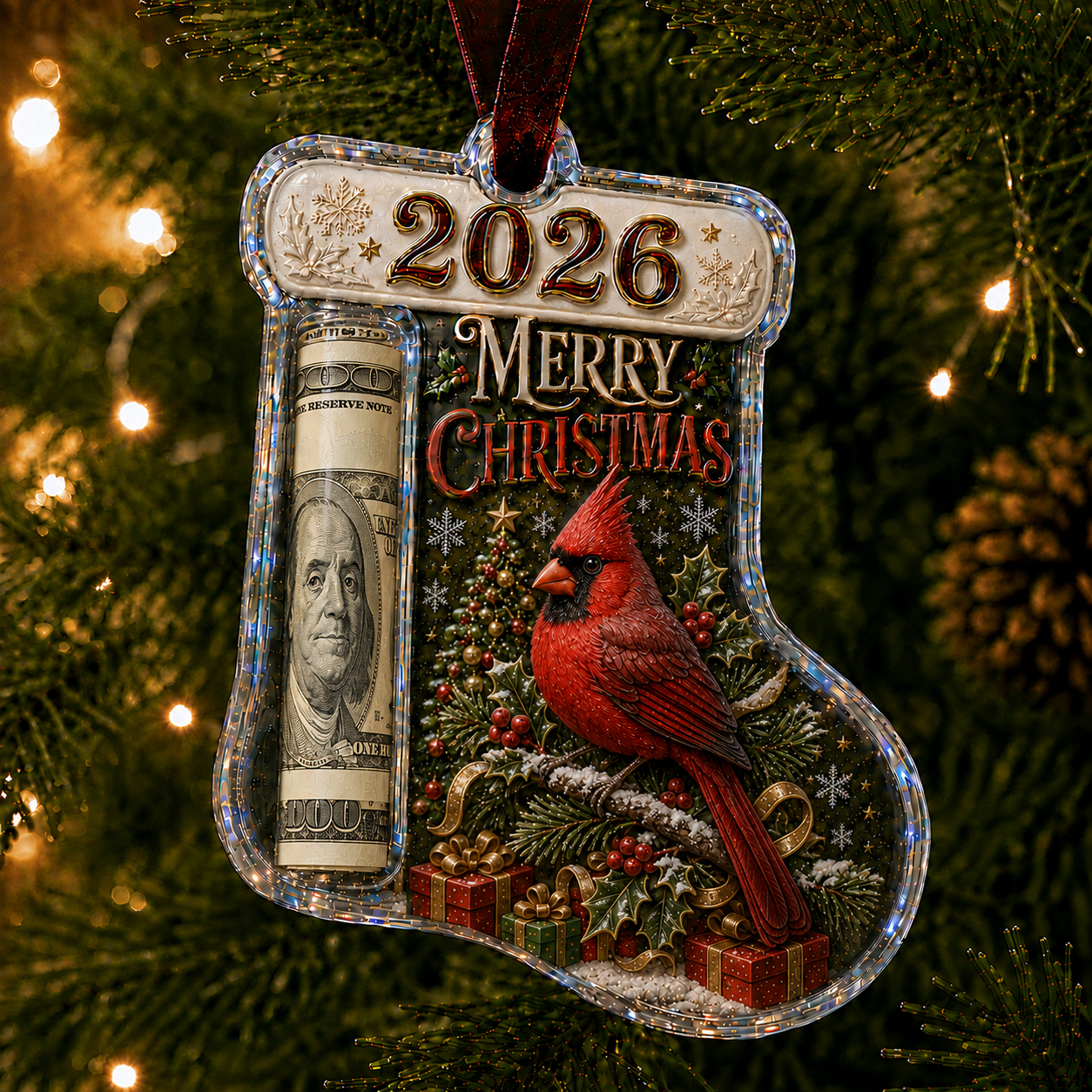 🎅 🎅2026 Christmas Gift 50% Off--Cash Clip Christmas Tree Ornament – Novelty Holiday Money Gift Clip | 9 Festive Styles