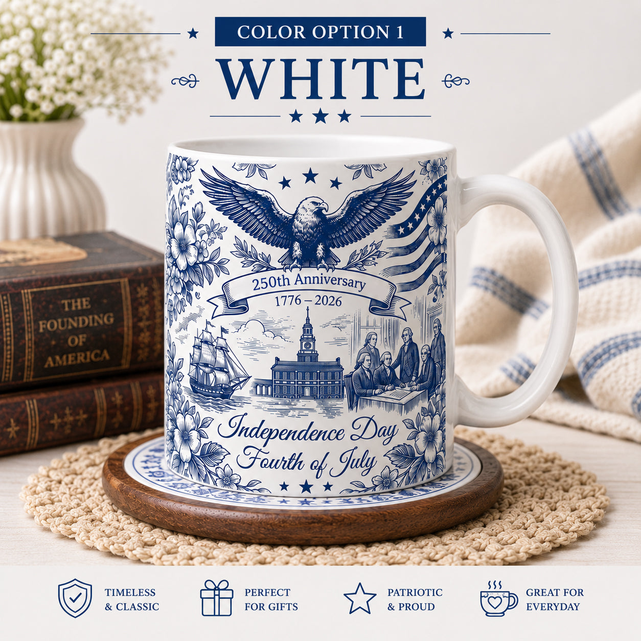 ☕☕Patriotic Semiquincentennial 1776-2026 Mug - 250 Years Anniversary Accent Mug