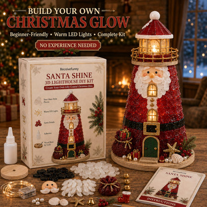 🎅🎅 2026 Christmas Gift 50% Off--🎄Beginner-Friendly DIY Lighted Christmas Character Sea Glass-Style Lighthouse Kit Collection | Complete Kit with Sea Glass-Style Pieces, LED Lights & Step-by-Step Guide Included 💕