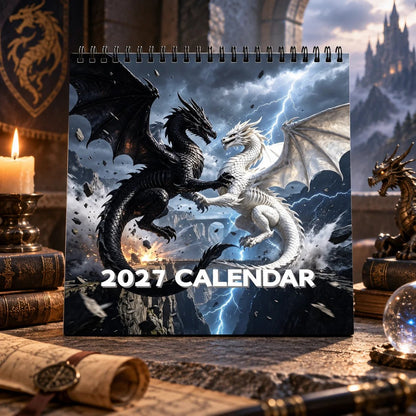 🐉Dragons  2027 Wall Calendar – 12-Month Epic Fantasy Dragon Calendar, Mystical Legendary Art Hanging Planner for Dragon Lovers